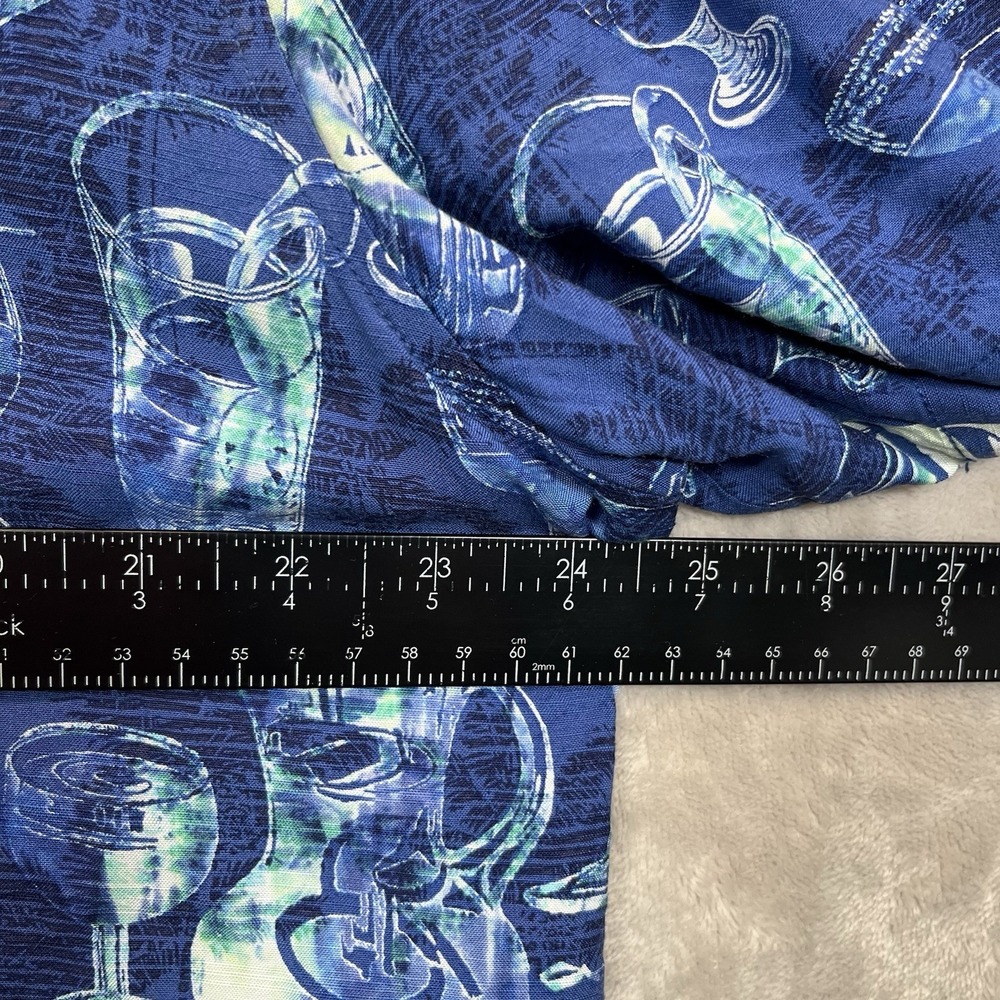 Tommy Bahama Shirt Men's XL Blue Viscose Short Sleeve Button Up Bar None - Picture 5 of 9